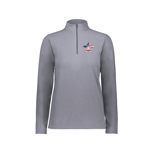 [6864.059.XS-LOGO2] Ladies MicroFleece 1/4 Zip Pullover (Female Adult XS, Gray, Logo 2)
