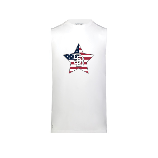 [222593.005.S-LOGO2] Men's CoolDry TankTop (Adult S, White, Logo 2)