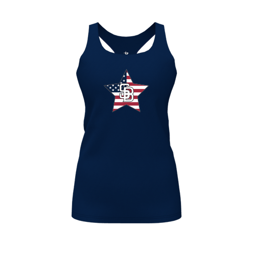 [FT0TRBNV-FYS-LOGO2] Decker Racerback Tank Top (Female Youth S, Navy, Logo 2)