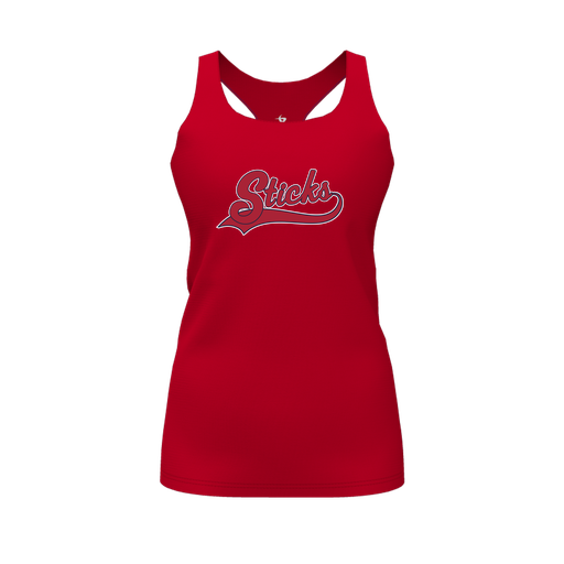 [FT0TRBRD-FYS-LOGO1] Decker Racerback Tank Top (Female Youth S, Red, Logo 1)