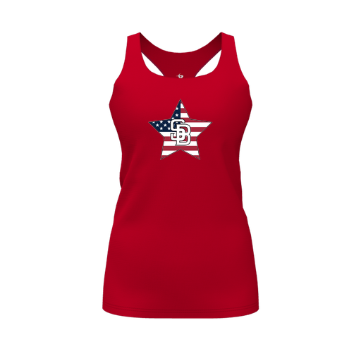 [FT0TRBRD-FYS-LOGO2] Decker Racerback Tank Top (Female Youth S, Red, Logo 2)