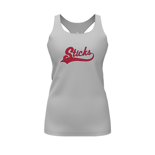[FT0TRBGY-FYS-LOGO1] Decker Racerback Tank Top (Female Youth S, Gray, Logo 1)