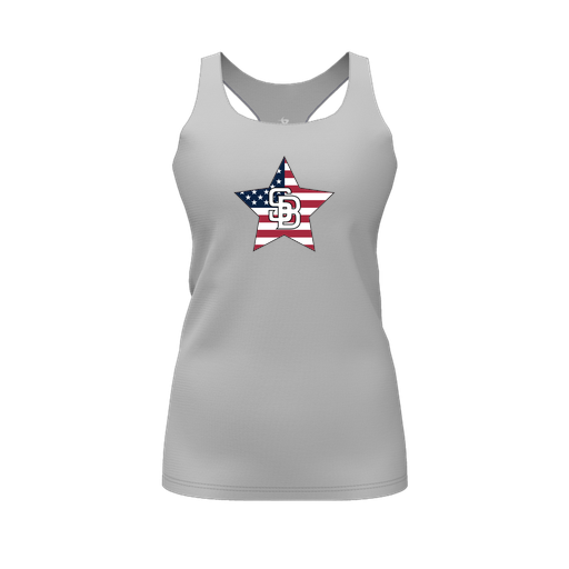 [CUS-DFW-RCBK-PER-GRY-FYS-LOGO2] Racerback Tank Top (Female Youth S, Gray, Logo 2)