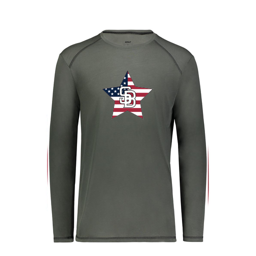 [6845.98D.S-LOGO2] Men's SoftTouch Long Sleeve (Adult S, Gray, Logo 2)