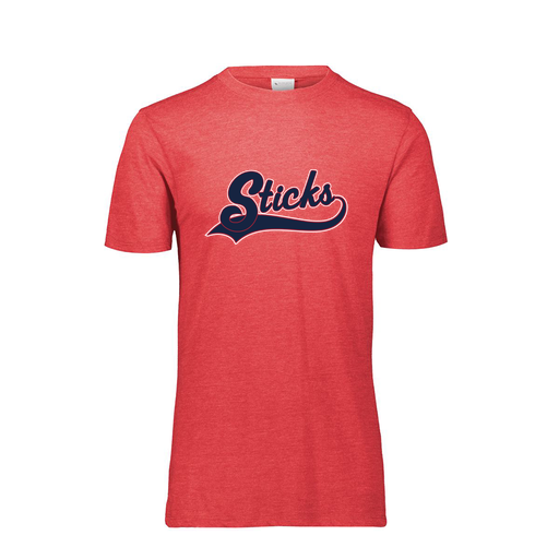 [FTSCUBRD-YS-LOGO3] Decker Youth Tri-Blend T-Shirt - Short Sleeve (Youth S, Red, Logo 3)