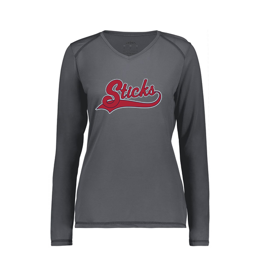 [6847.98D.XS-LOGO1] Women's SoftTouch Long Sleeve (Female Adult XS, Gray, Logo 1)