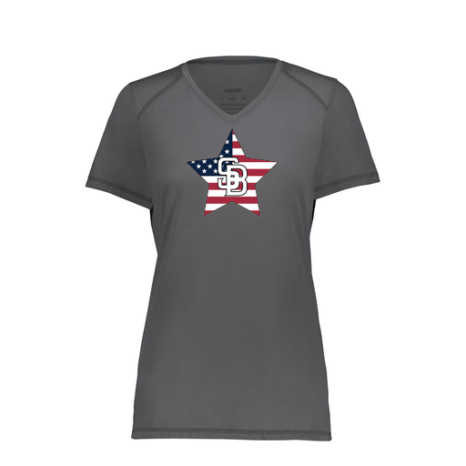 [6844.98D.XS-LOGO2] Women's SoftTouch Short Sleeve (Female Adult XS, Gray, Logo 2)
