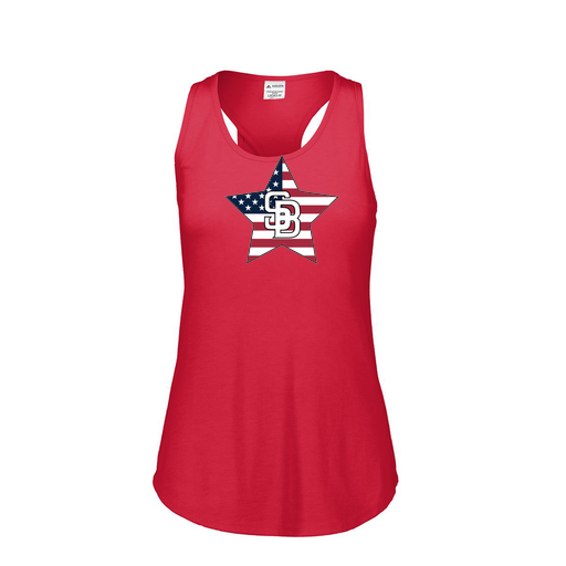 [3078.V96.S-LOGO2] Ladies Tri Blend Tank Top (Female Adult S, Red, Logo 2)