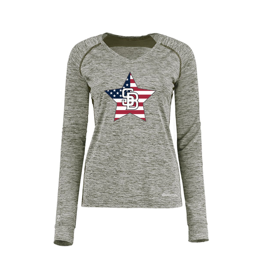 [222770.K94.XS-LOGO2] Ladies Electric Long Sleeve Shirt (Female Adult XS, Gray, Logo 2)