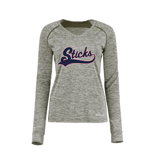 [222770.K94.XS-LOGO3] Ladies Electric Long Sleeve Shirt (Female Adult XS, Gray, Logo 3)