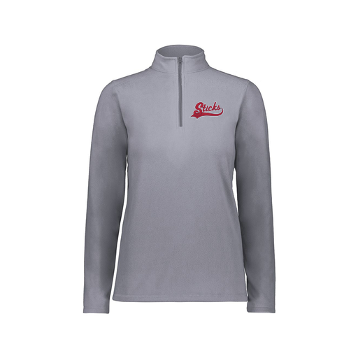 [6864.059.XS-LOGO1] Ladies MicroFleece 1/4 Zip Pullover (Female Adult XS, Gray, Logo 1)