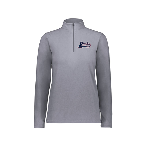 [6864.059.XS-LOGO3] Ladies MicroFleece 1/4 Zip Pullover (Female Adult XS, Gray, Logo 3)