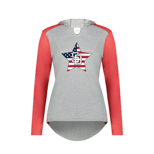 [6902.27V.XS-LOGO2] Ladies Vintage Hoodie (Female Adult XS, Red, Logo 2)