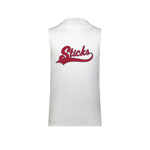 [222590.005.XS-LOGO1] Men's CoolDry Sleeveless Hoodie (Adult XS, White, Logo 1)