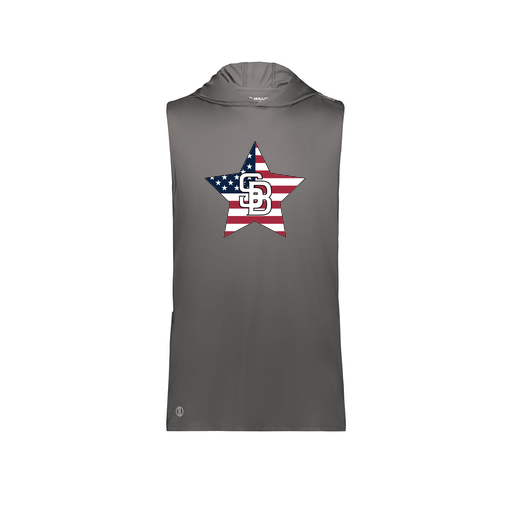 [222590.98D.XS-LOGO2] Men's CoolDry Sleeveless Hoodie (Adult XS, Gray, Logo 2)