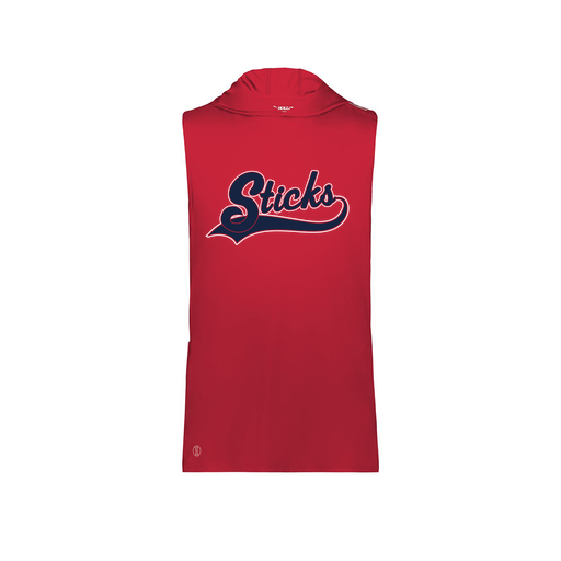 [222590.083.XS-LOGO3] Men's CoolDry Sleeveless Hoodie (Adult XS, Red, Logo 3)