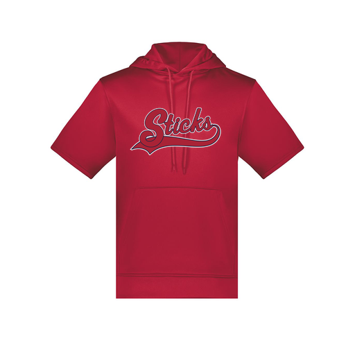 [6871.083.S-LOGO1] Men's Dri Fit Short Sleeve Hoodie (Adult S, Red, Logo 1)