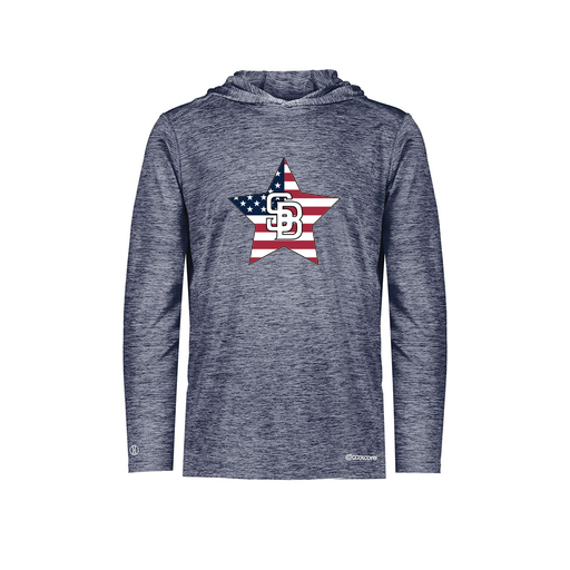 [FOLHCGNV-AS-LOGO2] Decker Men's Charge Hoodie (Adult S, Navy, Logo 2)