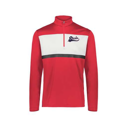 [222691.T20.S-LOGO3] Youth Bold 1/4 Zip Pullover (Youth S, Red, Logo 3)