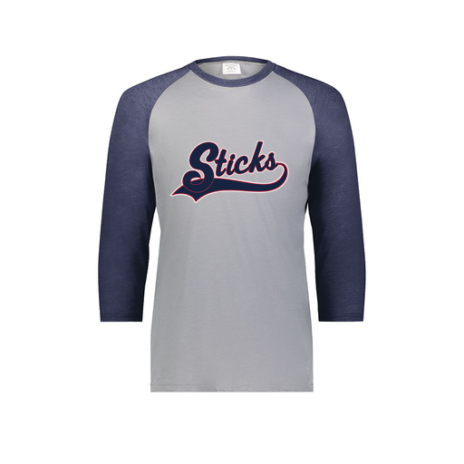 [6880.29V.S-LOGO3] Youth Vintage 3/4 T-Shirt (Youth S, Navy, Logo 3)