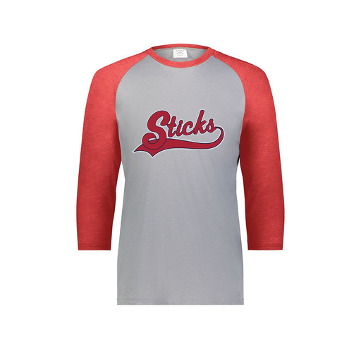 [6880.27V.S-LOGO1] Youth Vintage 3/4 T-Shirt (Youth S, Red, Logo 1)