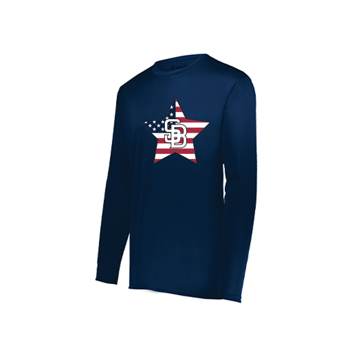 [222822.065.XS-LOGO2] Men's LS Smooth Sport Shirt (Adult XS, Navy, Logo 2)