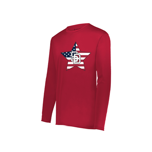 [222822.083.XS-LOGO2] Men's LS Smooth Sport Shirt (Adult XS, Red, Logo 2)