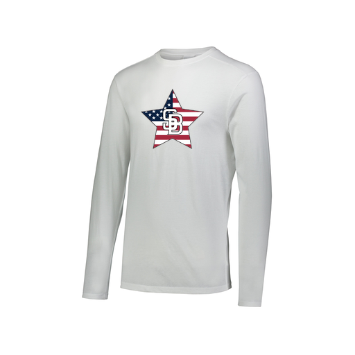 [FTLCUBWH-AXS-LOGO2] Decker Men's Tri-Blend T-Shirt - Long Sleeve (Adult XS, White, Logo 2)