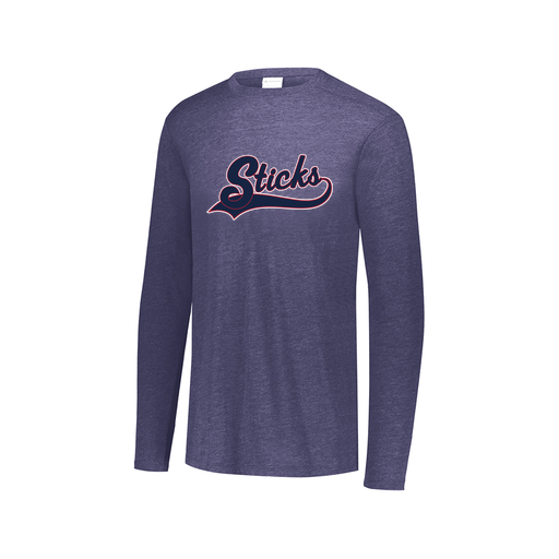 [FTLCUBNV-AXS-LOGO3] Decker Men's Tri-Blend T-Shirt - Long Sleeve (Adult XS, Navy, Logo 3)