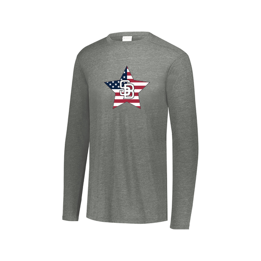 [FTLCUBGY-AXS-LOGO2] Decker Men's Tri-Blend T-Shirt - Long Sleeve (Adult XS, Gray, Logo 2)