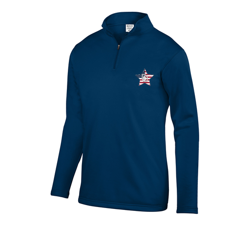 [FOLQFFNV-AS-LOGO2] Decker Men's FlexFleece 1/4 Zip (Adult S, Navy, Logo 2)