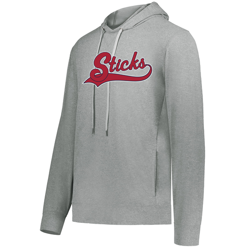 [222598.E83.S-LOGO1] Men's Ventura Thin Knit Hoodie (Adult S, Silver, Logo 1)