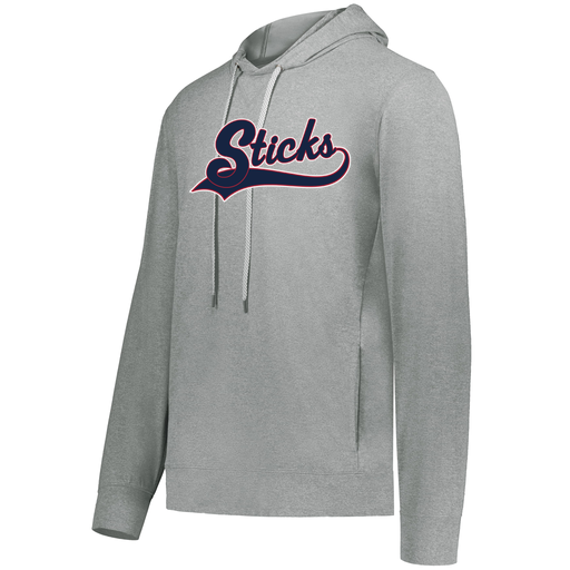 [222598.E83.S-LOGO3] Men's Ventura Thin Knit Hoodie (Adult S, Silver, Logo 3)