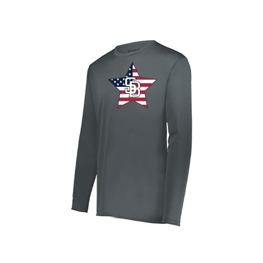 [222823.059.S-LOGO2] Youth LS Smooth Sport Shirt (Youth S, Gray, Logo 2)