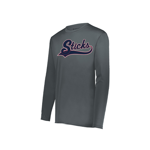 [222823.059.S-LOGO3] Youth LS Smooth Sport Shirt (Youth S, Gray, Logo 3)