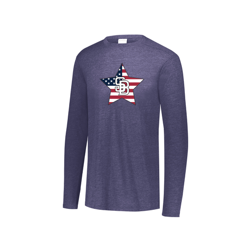 [3076.72N.S-LOGO2] Youth LS Ultra-blend T-Shirt (Youth S, Navy, Logo 2)