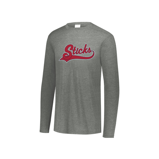 [FTLCUBGY-YS-LOGO1] Decker Youth Tri-Blend T-Shirt - Long Sleeve (Youth S, Gray, Logo 1)