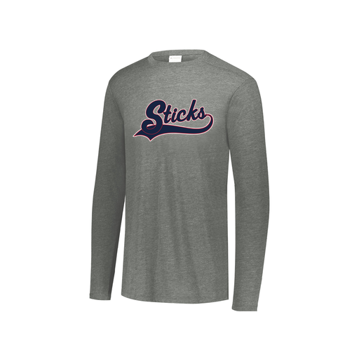 [FTLCUBGY-YS-LOGO3] Decker Youth Tri-Blend T-Shirt - Long Sleeve (Youth S, Gray, Logo 3)