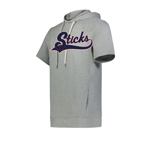 [222605-SIL-YS-LOGO3] YOUTH VENTURA SOFT KNIT SHORT SLEEVE HOODIE (Youth S, Silver, Logo 3)