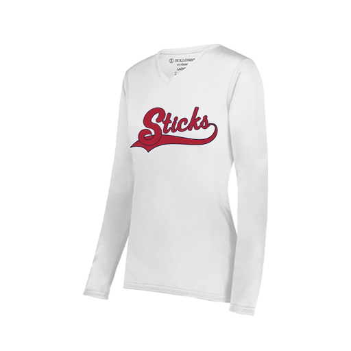 [222824.005.S-LOGO1] Ladies LS Smooth Sport Shirt (Female Adult S, White, Logo 1)