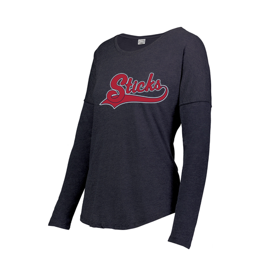 [FTLCUBNV-FAS-LOGO1] Decker Women's Tri-Blend T-Shirt - Long Sleeve (Female Adult S, Navy, Logo 1)