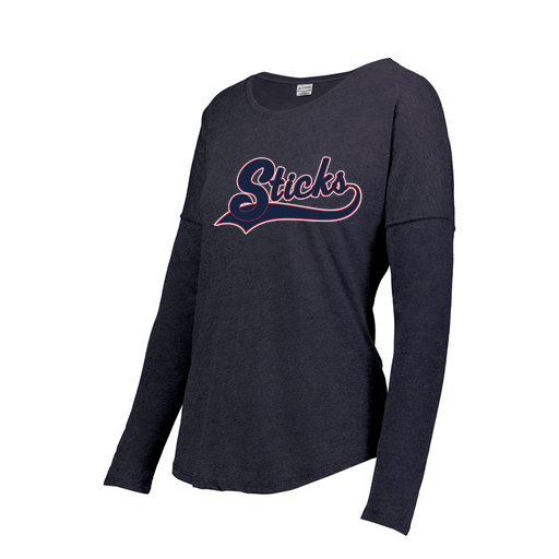 [FTLCUBNV-FAS-LOGO3] Decker Women's Tri-Blend T-Shirt - Long Sleeve (Female Adult S, Navy, Logo 3)