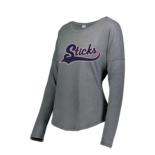 [FTLCUBGY-FAS-LOGO3] Decker Women's Tri-Blend T-Shirt - Long Sleeve (Female Adult S, Gray, Logo 3)