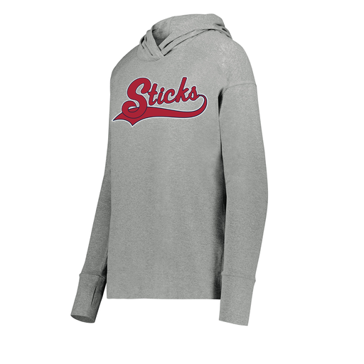 [222798-SIL-FAXS-LOGO1] Ladies Ventura Thin Knit Hoodie (Female Adult XS, Silver, Logo 1)